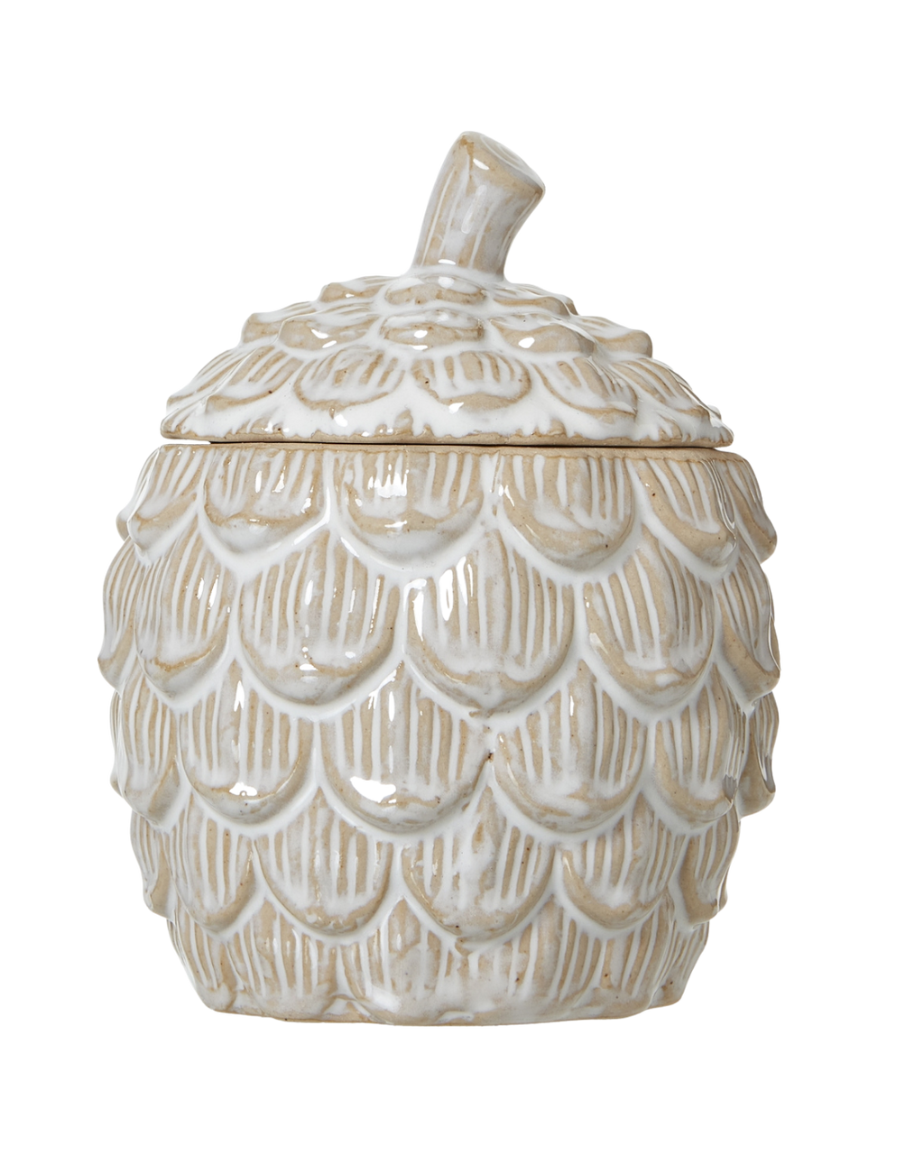 Ceramic Pine Cone Trinket Dish With Lid