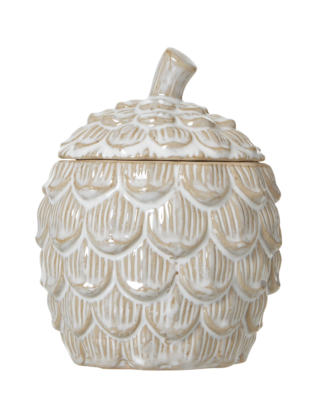 Ceramic Pine Cone Trinket Dish With Lid