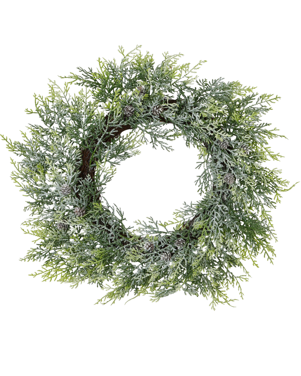 Frosted Pine Wreath With Pinecones