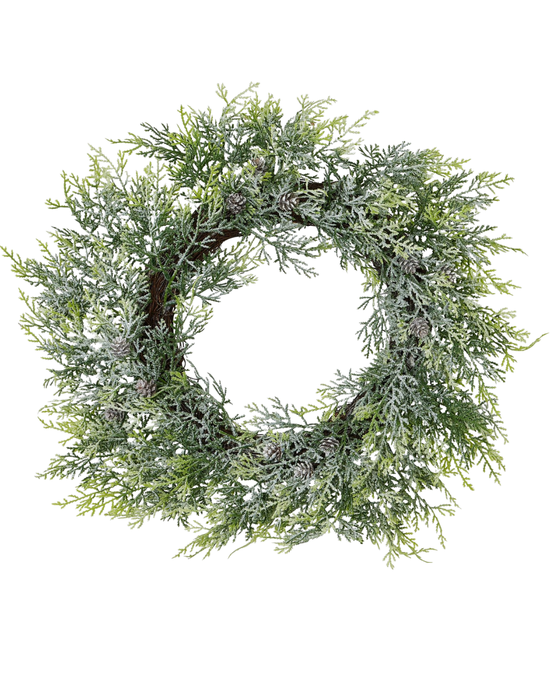 Frosted Pine Wreath With Pinecones