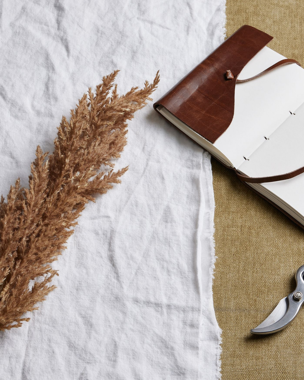 Taupe Faux Dried Pampas Grass Stem