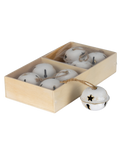 Eight Large Metal Nordic Bells in Wooden Box