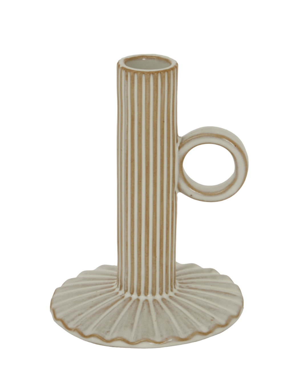 Ceramic Taper Candle Holder With Handle