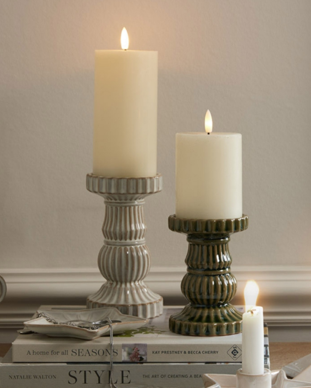 Alora Ceramic Pillar Candle Holder